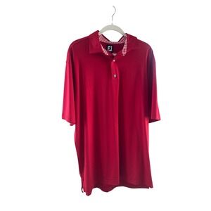FootJoy Mens ProDry Golf Polo Shirt Red XL Short Sleeve Performance, Athleisure